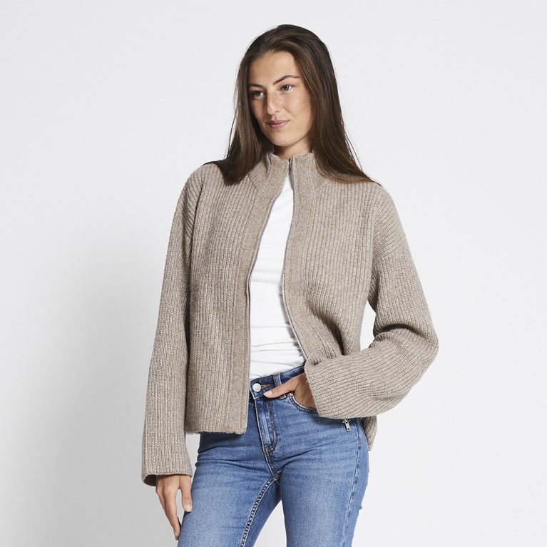 Ribbstickad kofta "Zip Cardigan" Ribbstickad kofta "Zip Cardigan"